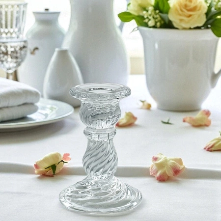 ECARLA świecznik dekoracyjny szklany Glamour 10cm SW12