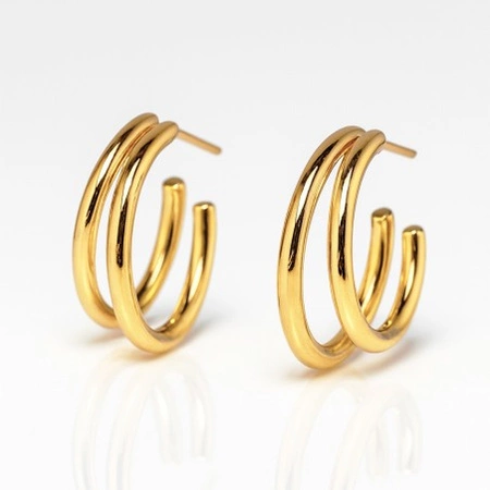 ECARLA kolczyki ze stali szlachetnej platerowanej 14k złotem KST3410