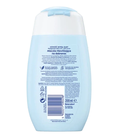 NIVEA Baby Nowa Formuła mleczko do ciała nawilżające Na Dobranoc 200ml