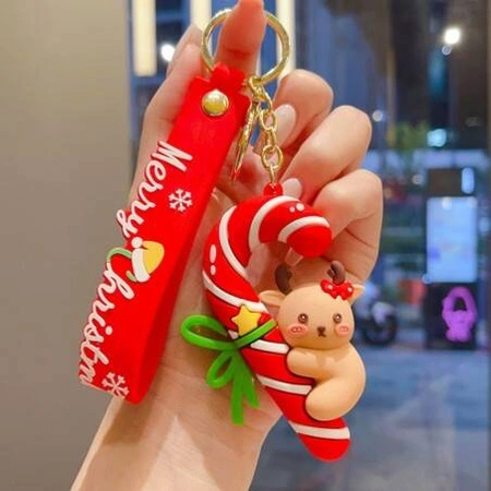 ECARLA brelok do kluczy świąteczny Lizak z kokardką i Reniferem BRL347