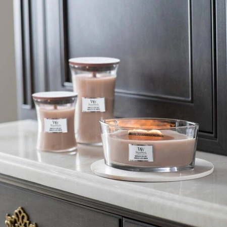 WOODWICK PlusWick średnia świeca w słoiku VANILLA & SEA SALT 275g