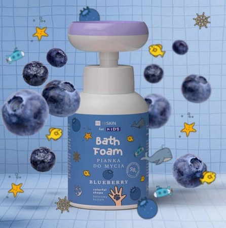 HISKIN Kids pianka do mycia rąk i ciała Bath Foam Bluberry Łapka 300ml