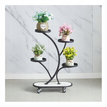 ECARLA kwietnik stojak na kwiaty metalowy na kółkach 50x25x80cm SZ43CZ