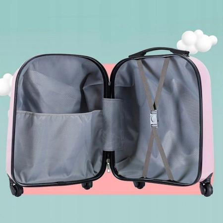 ECARLA walizka kabinowa dla dzieci Cute Cat Różowa WP06