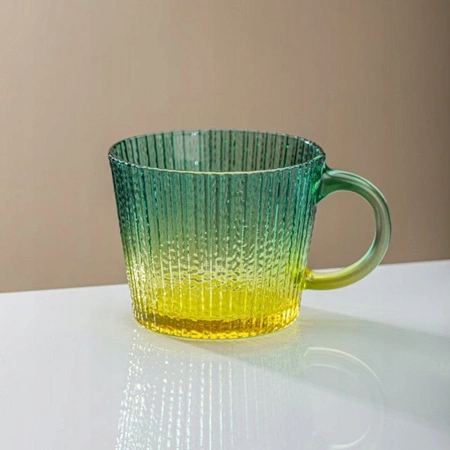 ECARLA filiżanka ryflowana duża 380ml Zieleń Ombre SZK176