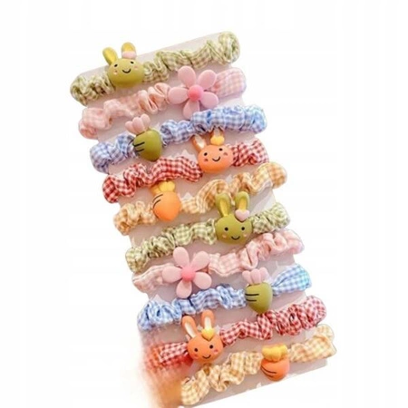 ECARLA zestaw gumek-frotek do włosów Króliczki GUM146 10szt