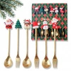 ECARLA zestaw łyżeczek i widelczyków ze świątecznymi figurkami 6szt w pudełku LYZ6