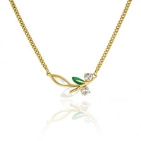 ECARLA naszyjnik ze stali szlachetnej pozłacanej masa perłowa LISTEK NST2210