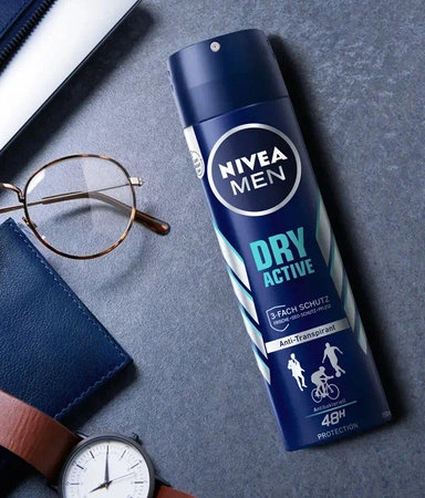 NIVEA Men dezodorant antyperspirant w sprayu 72h Dry Active 150ml