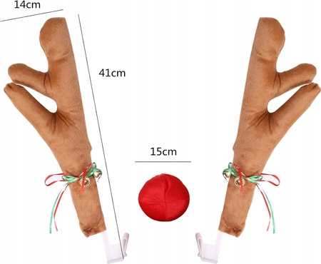 ECARLA ozdoba bożonarodzeniowa na samochód ROGI RENIFERA Z NOSKIEM KSN84