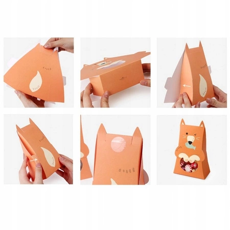 ECARLA pudełko prezentowe ozdobne w kształcie liska 10x5x16,5cm OPO42POM