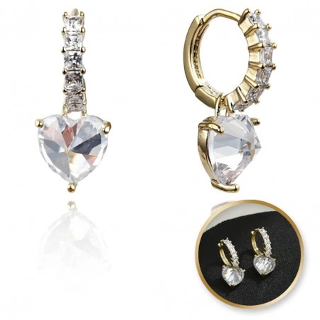 ECARLA kolczyki ze stali szlachetnej platerowanej 14k złotem SERCE KST3328