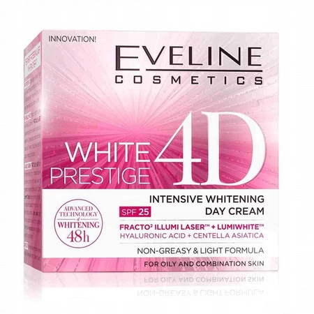 EVELINE White Prestige 4D krem na dzień intensywnie wybielający SPF25 50ml