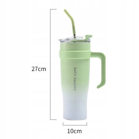 ECARLA kubek termiczny z uchwytem i rurką 1200ml Turkusowy BD23TUR