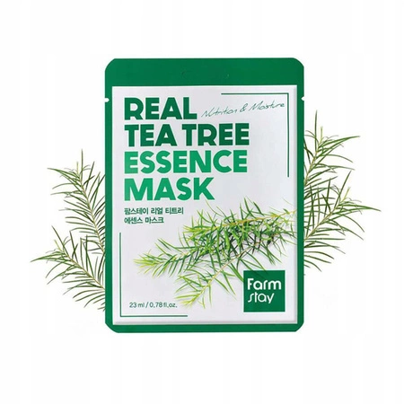 FARMSTAY Real Essence Mask maska w płacie Tea Tree 23ml TERMIN 12-01-2026