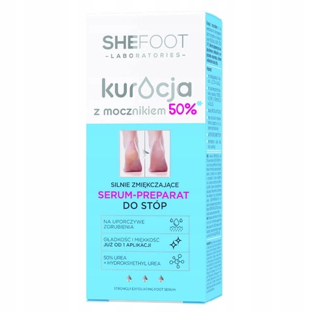 SHEFOOT Kuracja Z Mocznikiem serum do stóp zmiękczające 50% Mocznika 50ml