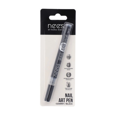 NESS Nail Art Pen pisak do zdobienia paznokci Czarny 2451 3,8ml