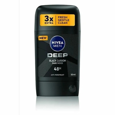 NIVEA Men dezodorant antyperspirant w sztyfcie 72h Deep Black Carbon 50ml