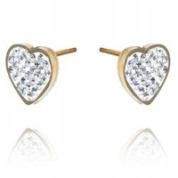 ECARLA kolczyki ze stali szlachetnej pozłacanej Serduszka KST3056