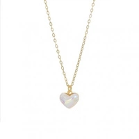 ECARLA naszyjnik ze stali szlachetnej pozłacanej SERCE masa perłowa NST2170