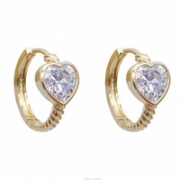 ECARLA kolczyki ze stali szlachetnej platerowanej 14k złotem SERCE KST3339