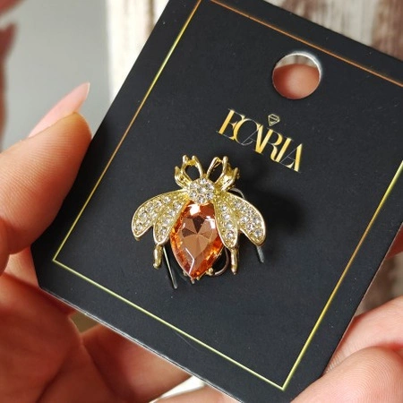 ECARLA broszka kryształowa Owad BZ216
