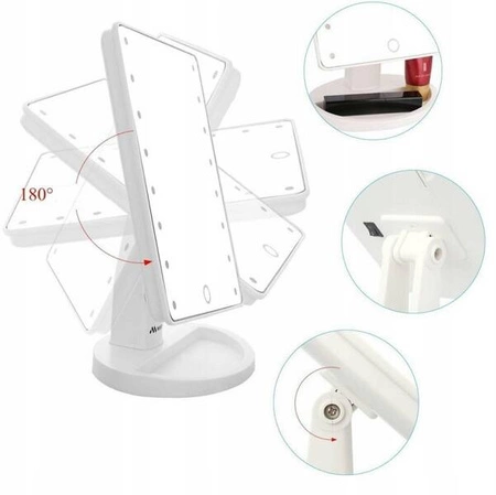 ECARLA lusterko kosmetyczne stojące Simple Różowe L4R