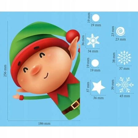 ECARLA naklejki na szybę świąteczne kolorowe 1 arkusz 20x30cm NKD17