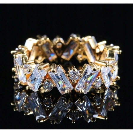 ECARLA pierścionek ze stali chirurgicznej platerowanej złotem ROZMIAR_7 PST859BR7