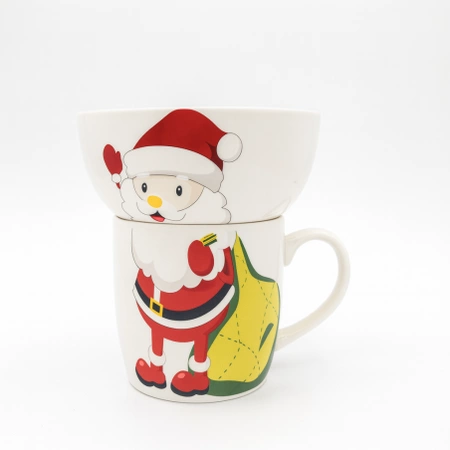 ECARLA kubek świąteczny 350ml - zestaw z miseczką 400ml KB35WZ4