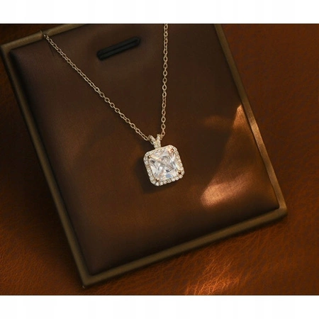 ECARLA naszyjnik ze stali szlachetnej pozłacanej cyrkonia NST2111