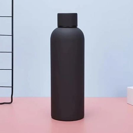 ECARLA bidon ze stali nierdzewnej, butelka termiczna 500ml Czarny BD46CZ