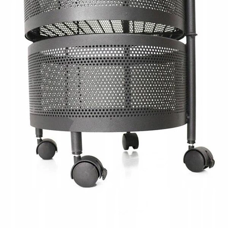 ECARLA regał 5-pozopmowy na kółkach obrotowy Czarny SZ33