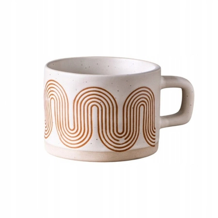 ECARLA kubek z uchem ceramiczny, geometryczny 250ml KB29