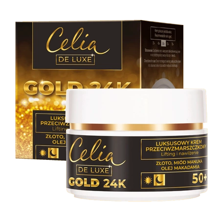 CELIA De Luxe Gold 24k 50+ krem przeciwzmarszczkowy 50ml