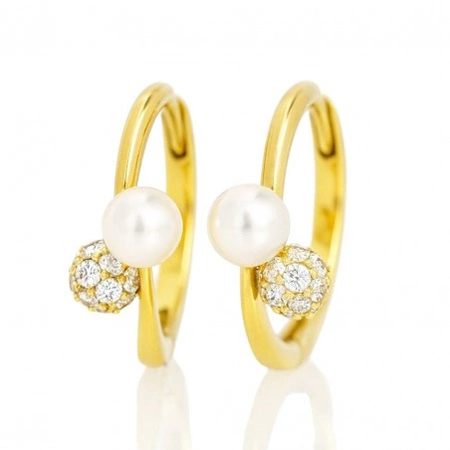 ECARLA kolczyki ze stali szlachetnej platerowanej 14k złotem KST3467