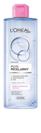 L'OREAL Skin Expert płyn micelarny do cery suchej i wrażliwej 400ml