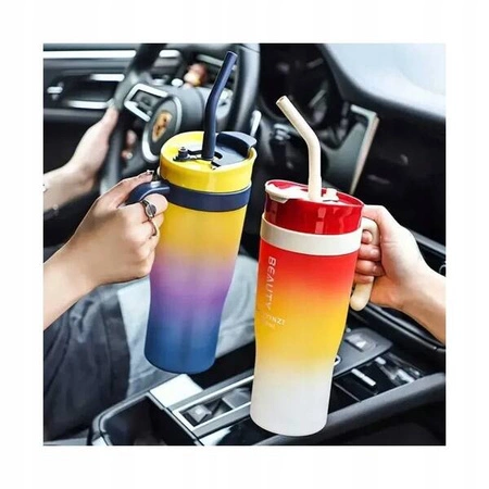 ECARLA butelka na wodę zestaw 3szt Ombre Żółty z Granatem BD13WZ1