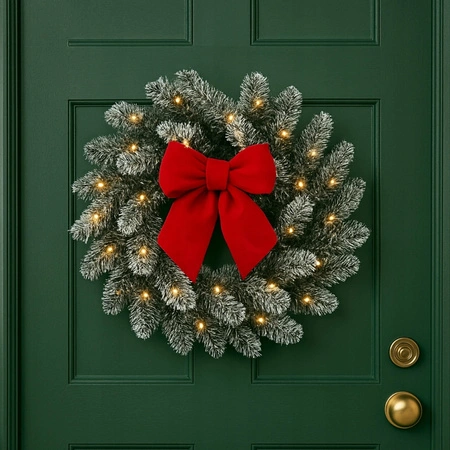 ECARLA girlanda świąteczna wieniec ozdobny na drzwi ze światełkami LED WSN30