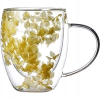 ECARLA szklanka termiczna z podwójnym dnem i hortensją 300ml SZK153