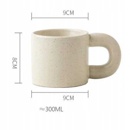 ECARLA kubek z uchem ceramiczny, nakrapiany 300ml CUP21
