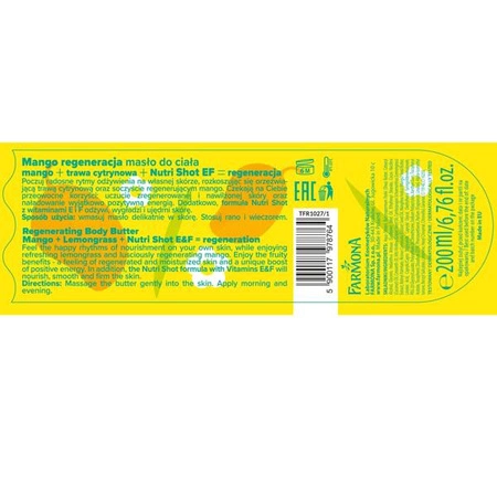 FARMONA Tutti Frutti masło do ciała regenerujące Tango Mango 200ml