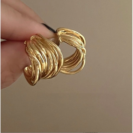 ECARLA kolczyki ze stali szlachetnej platerowanej 14k złotem KST2973