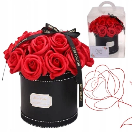 ECARLA Flower Box bukiet zapachowych kwiatów mydlanych 21szt Czerwone BUK08CZE