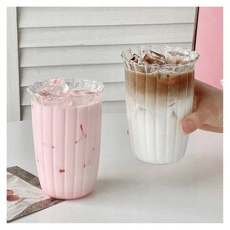 ECARLA szklanka ryflowana do kawy, drinków 420ml SZK54 1szt