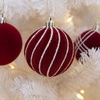 ECARLA komplet bombek bożonarodzeniowych średnica 8cm Bordo BSN67 9szt