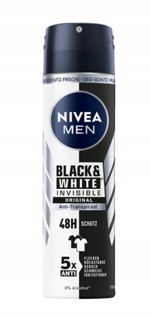 NIVEA Men dezodorant w sprayu Black & White Invisible Original 150ml