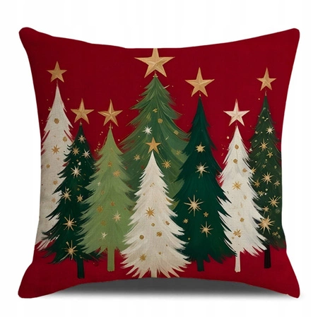 ECARLA Zima Świąteczna poszewka na poduszkę Boho 45x45 CHOINKI POD245