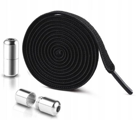 ECARLA sznurówki do butów elastyczne, bez wiązania Czarne SDB01CZ 2szt