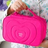 ECARLA kosmetyczka pikowana kuferek z rączką 24x9x15cm Róż KS132R